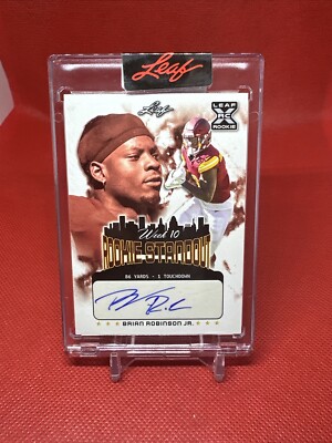 2022 Leaf Rookie Standout Brian Robinson Jr XRC RC Autograph 8/55 - Jersey Match
