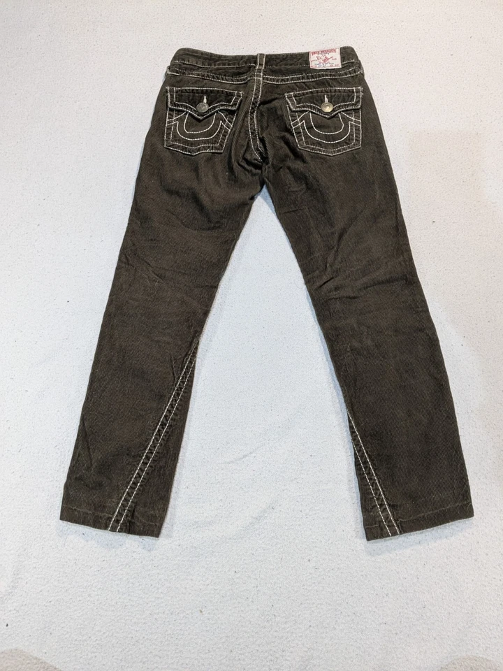 Pantalón True Religion Marrón Pana Joey Grande T Talla 26 28x28 Pierna Recta Tiro Bajo Foto 4 de 4