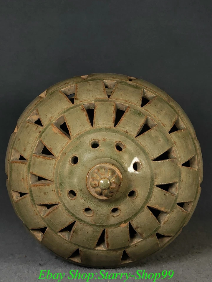 Quemador de incienso hueco de porcelana horno Ding dinastía china antigua de 10" Foto 2 de 4
