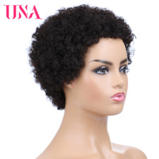 Short Human Hair Wigs Non-Remy Human Hair Wigs 120% Density Peruvian Curly