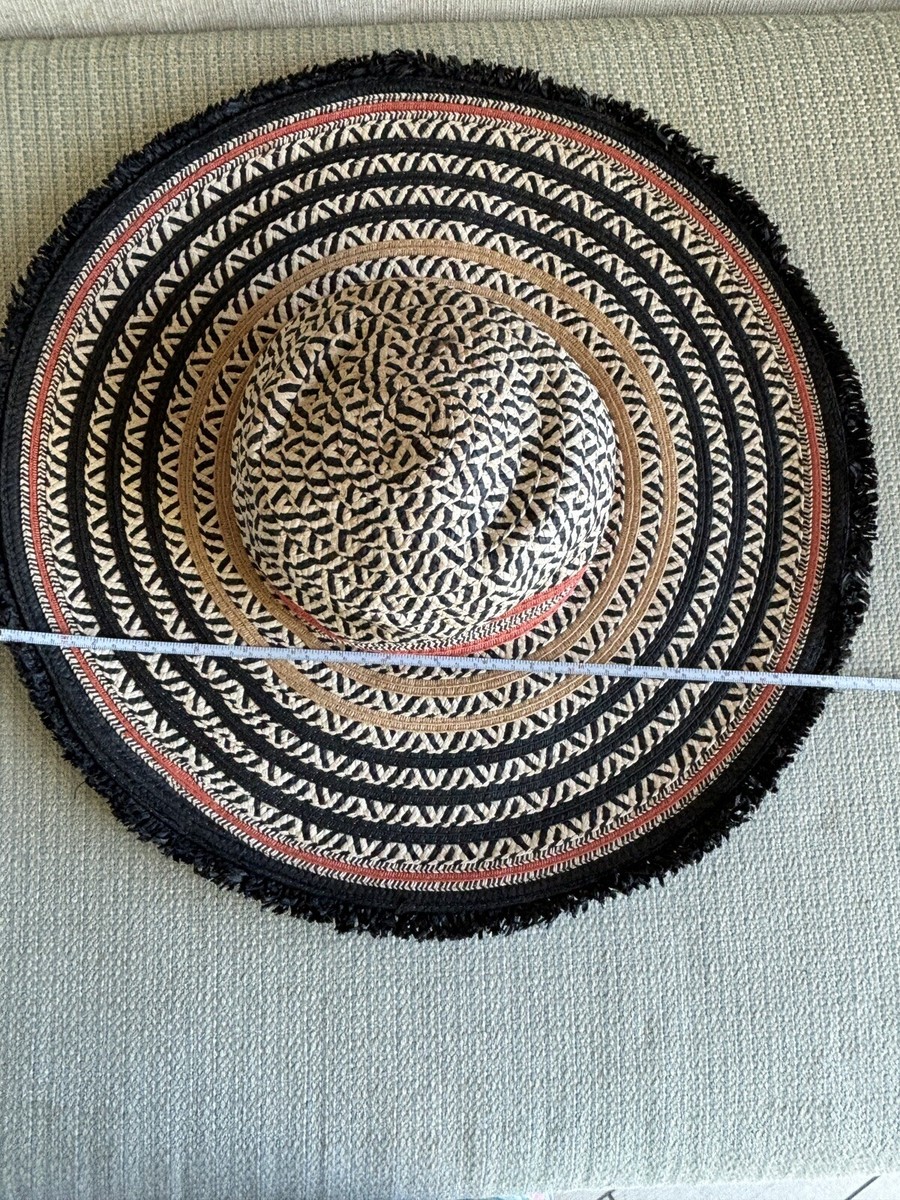 Raffia Woven Sun Hat Large ALDO M/L Tan Black Orange St  display picture 3