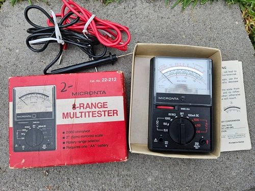 Vintage NOS Micronta 8 Range Multitester No. 22-212 2000 OHMS/Volt multimeter