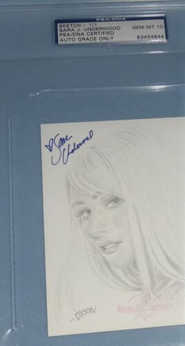 Sara Jean Underwood Signed 2007 Bench Warmer Sketch 4x5 Card PSA/DNA Gem Mint 10 - Picture 4 of 24