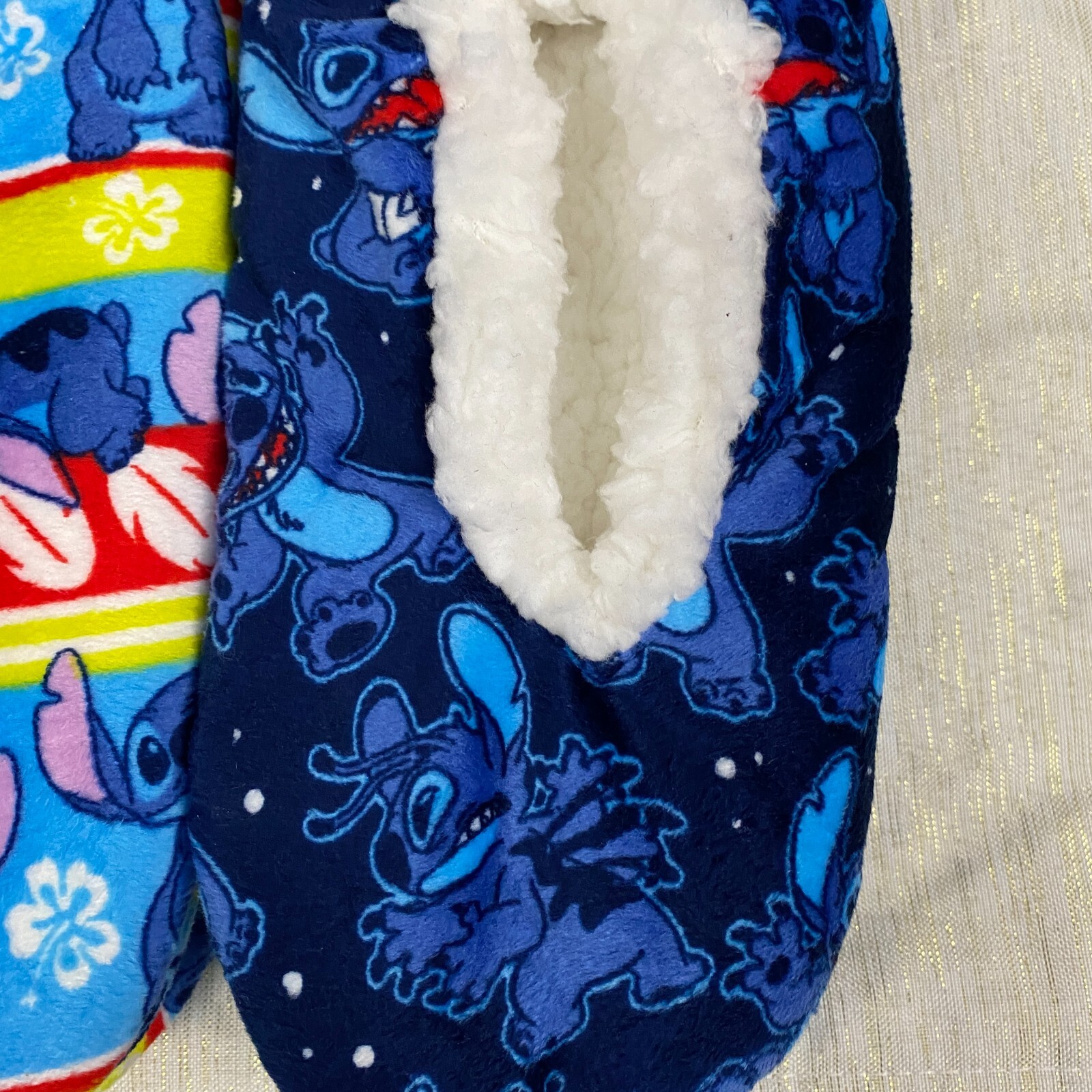 SAOLA Disney Stitch Pantofole Fuzzy Babba Donna 7 9 5 Grip Suola 2 Pz Lilo Stitch