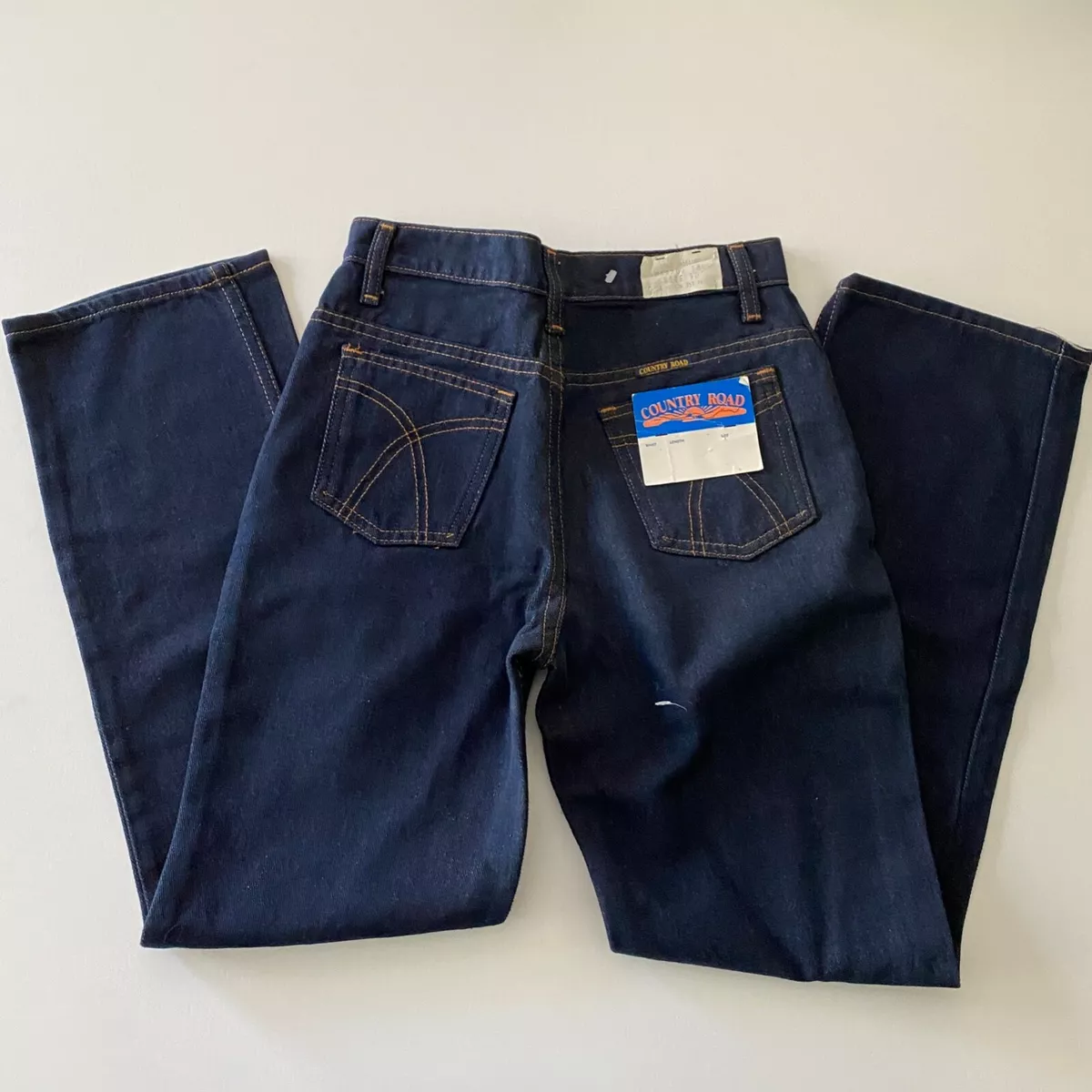 Vintage 80s / 90s Country Road Deadstock Dark Wash Denim Western Jeans Youth 10