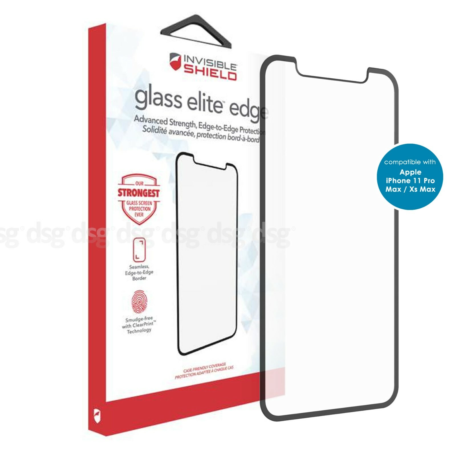 Zagg Invisible SHIELD Glass Elite Edge Phone 11 Pro Max Xs Max Screen Protector