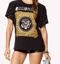 The Ramones Tee Shirt Johnny Ramone Studded Punk Band Retro Tshirt Vtg 2010s