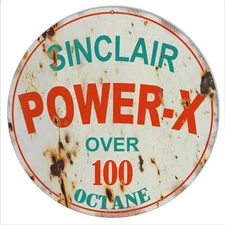 Vintage Style Metal Sign Sinclair Power-X Motor Oil 14x14.