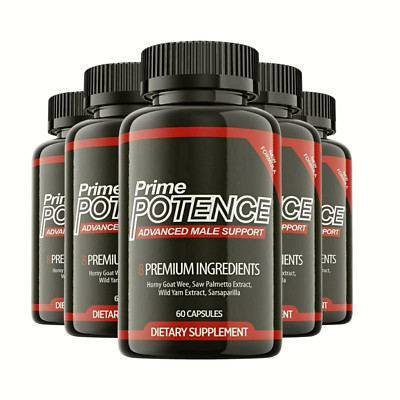 5-Pack Prime Potence Capsules, Prime Potence Advanced Male Support -300 Capsules