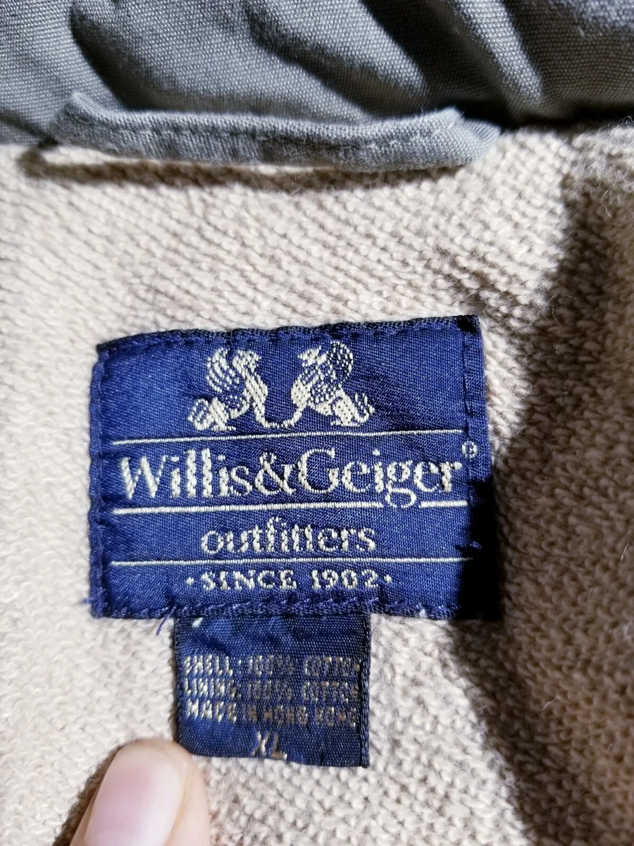 Vintage 90s WILLIS GEIGER Hemingway Bush Safari Field Jacket Poplin Norfolk XL