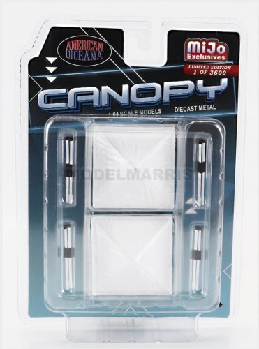 AMERICAN DIORAMA 76523MJ ACCESSORIES - CANOPY SET WITH FRAME AND COVER - WHITE -