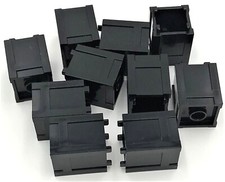 Lego 10 New Black Container Boxes 2 x 2 x 2 Stud Top Opening Pieces Parts