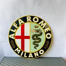 Vintage High-Quality Alfa Romeo Sign - XL Alfa Romeo MILANO sign - 19.7" (50cm)
