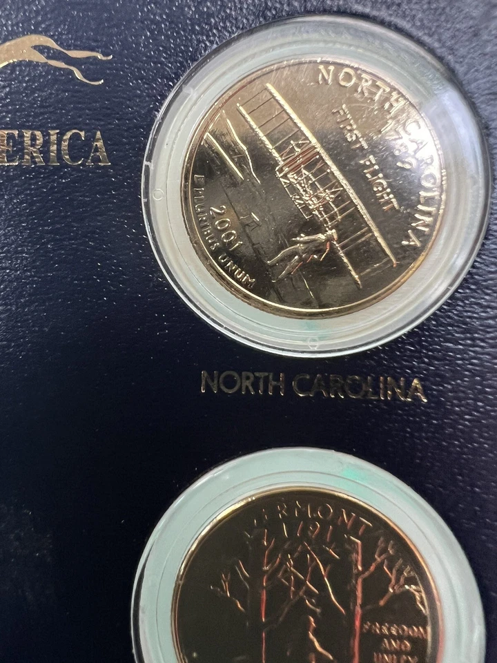 2001 US State Quarter Collection "24 KT Gold Plated" Set of 5 - Image 4 of 4