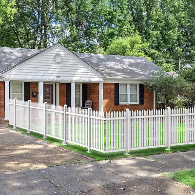#ad #ad 84#x27;#x27;x30#x27;#x27; Vinyl Picket Fence Panel White PVC Outdoor Garden w 34 Picket Straight $60.99
