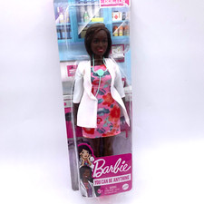 Mattel Barbie Doll You Can Be Anything Black Woman Doctor Career Stethoscope New