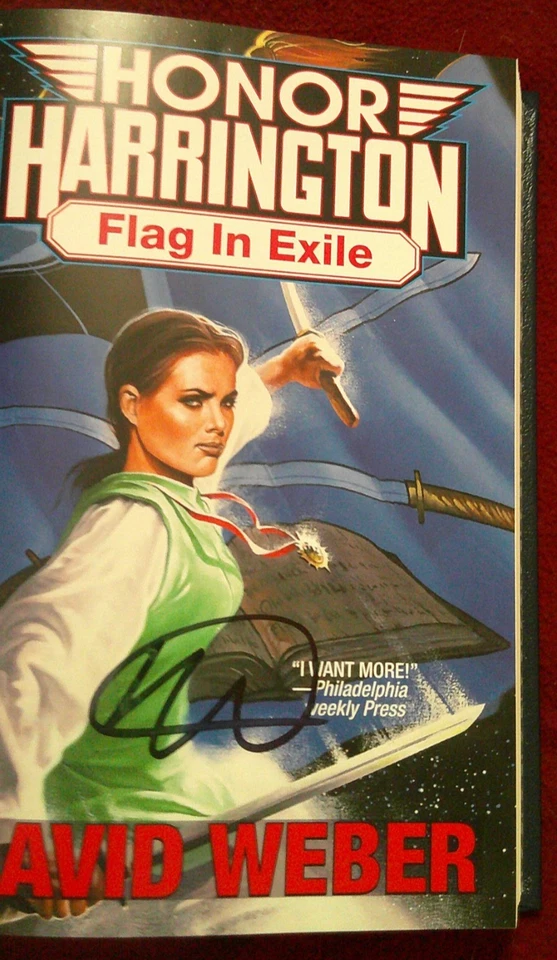Flag In Exile by David Weber SIGNED Honor Harrington leather limited edition - Image 2 of 4