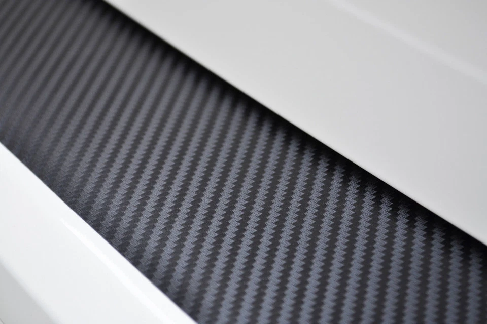 Protector de panel adhesivo 4D parachoques trasero fibra de carbono negro mate accesorios Foto 2 de 4