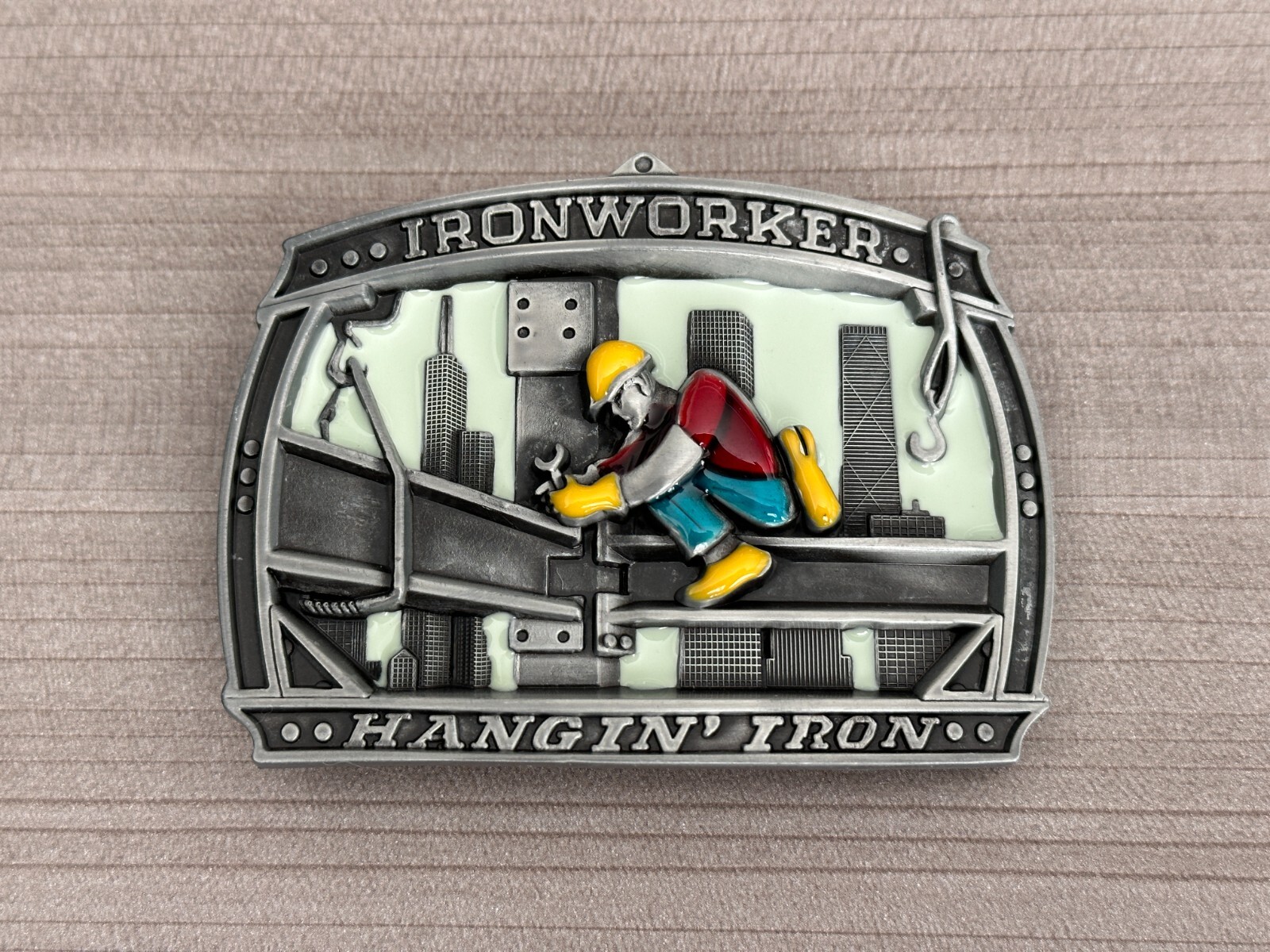 Ironworker "Hangin' Iron" Belt Buckle 3.625" x 2.625" eBay
