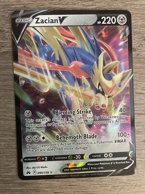 Pokémon TCG Zacian V Crown Zenith 095/159 Holo Ultra Rare Never
