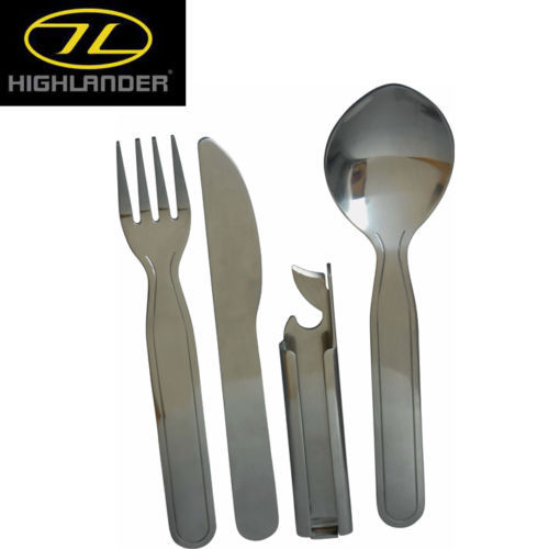 Highlander 4 Pieces NATO KFS Cutlery Set Camping Military Cutlery Set