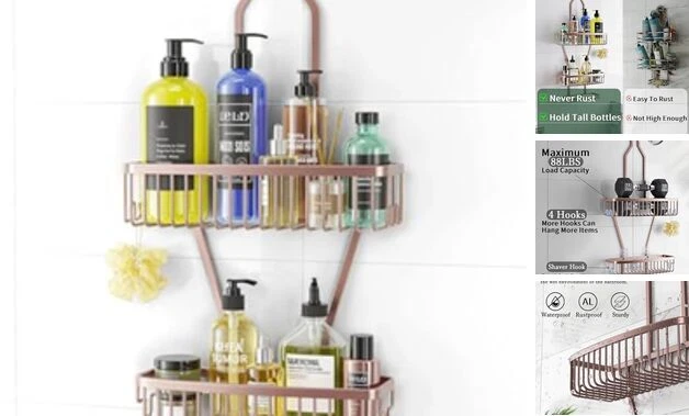 Shower Caddy Hanging Bathroom Organizer: Over Head Long Rack for Tall