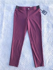 Simply Vera Vera Wang Burgundy and Black Mid Rise M Dress Pants Leggings