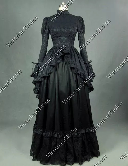 Long black top victorian dress