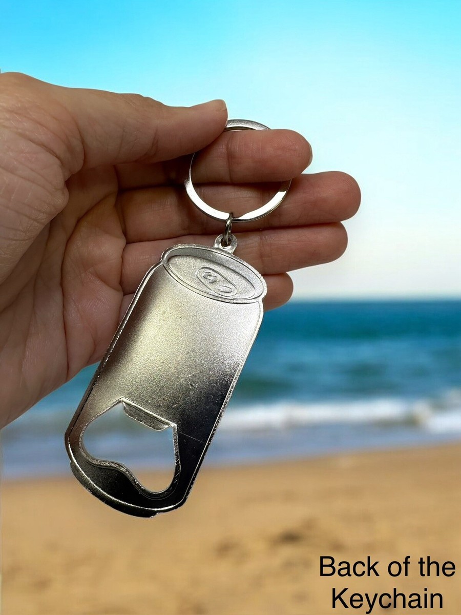 Tonga Flag Bottle Opener Keychain - Stainless Steel & Glass Travel Souvenir Gift Keyring