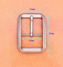 Polish Stainless Plated Diy LeatherCraft Strap Jeans Center Bar Pin Belt Buckle