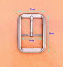 Polish Stainless Plated Diy LeatherCraft Strap Jeans Center Bar Pin Belt Buckle