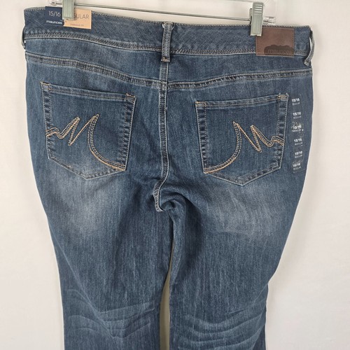 Maurices Ellie Jeans Women's 15 / 16 Reg Blue Medium Wash Straight Fit NWT - Picture 3 of 18
