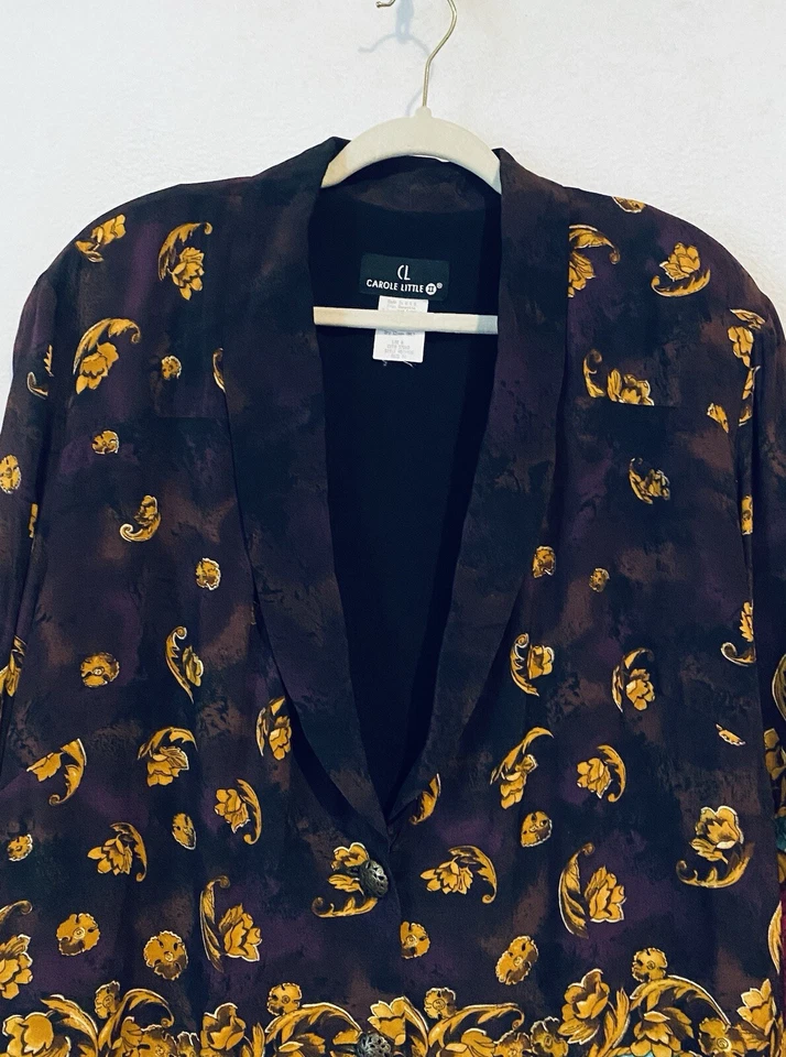 Blazer Carole Little para Mujer 18 Boho Artístico Floral Longline Ligero Con Botones Foto 2 de 4