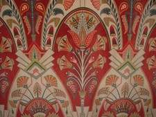 Art Déco Festival Grenat Rouge Peluche Velours Tissu Rideau Tapisserie Coussin