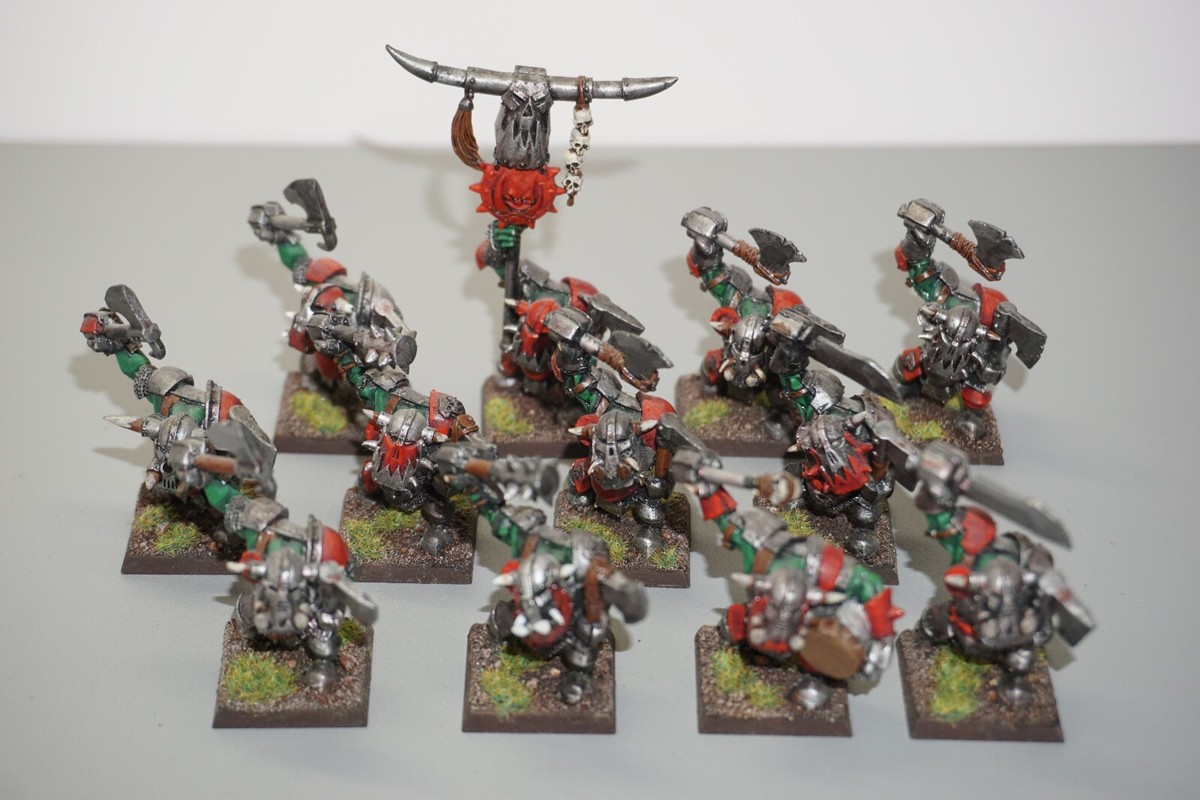 Warhammer The Old World Black Orcs and Command x 12 - Metal