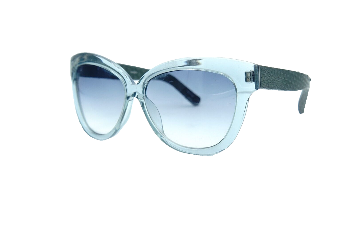 Linda Farrow Cat No 2 Sunglasses Blue Frame Faux Leather Gradient