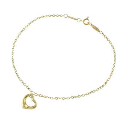 Tiffany K18 Bracelet Open heart 18k Gold Gold BJ Beautiful Item  