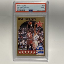 1990 HOOPS ALL-STAR #24 DAVID ROBINSON SPURS HOF PSA 9