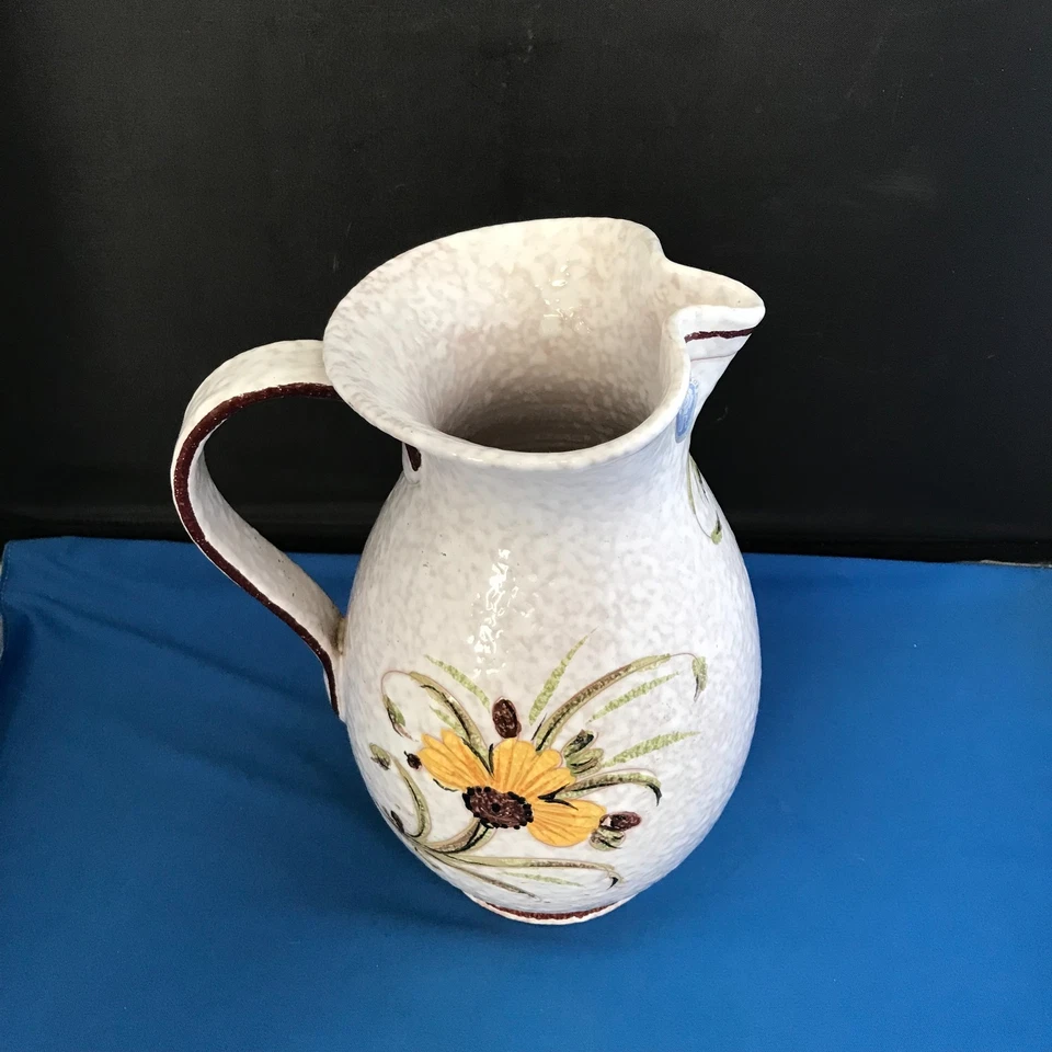 Vintage handbemalter Jaffe Rose Krug mit Sonnenblumen (Italien) - Bild 3 von 4