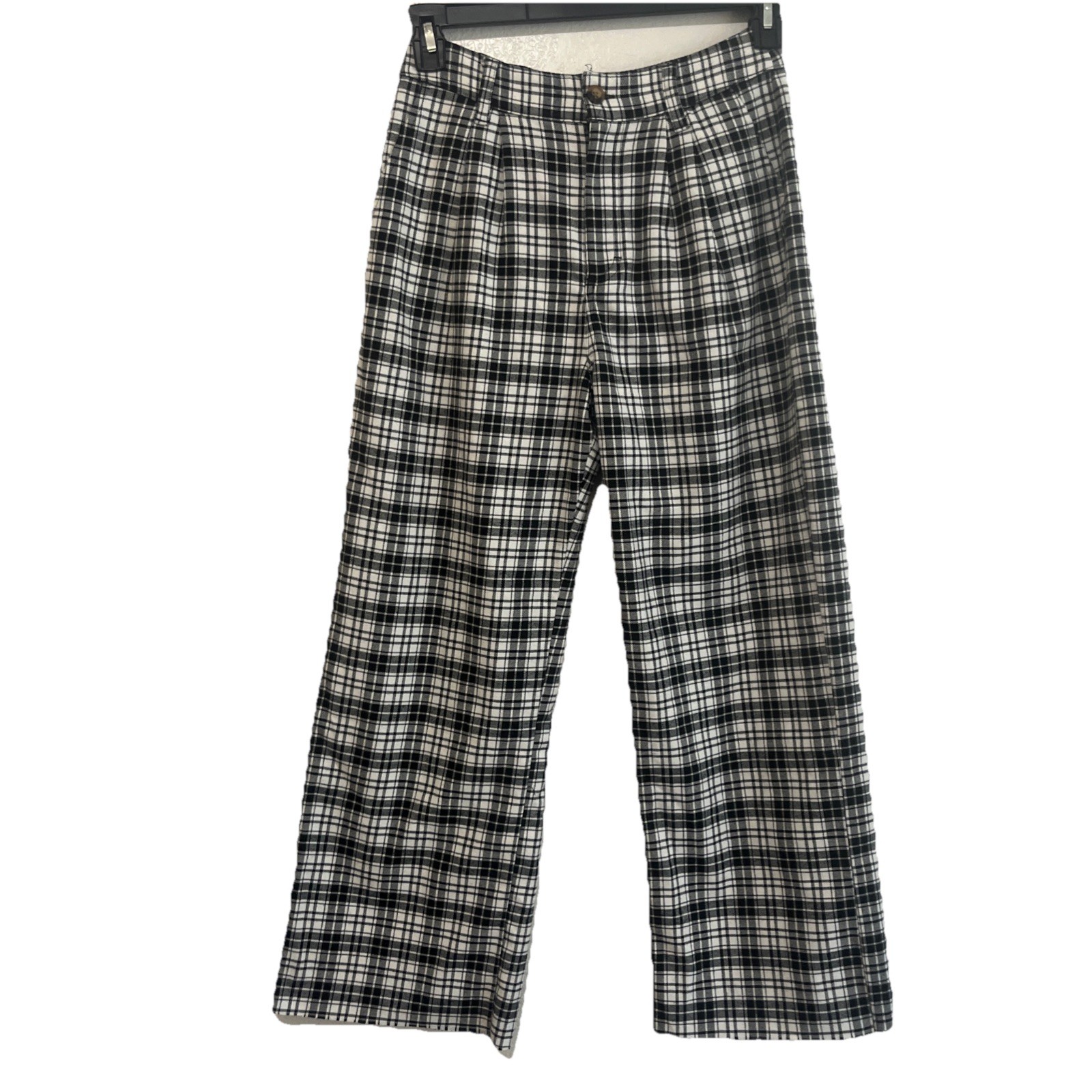 Hollister Womens  26x26W Black Plaid Ultra High Rise vintage Baggy Pants Y2K