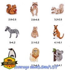 MSCFTFB 21 Zoo Animals Iron on Patches Panda Giraffe Lion Cute