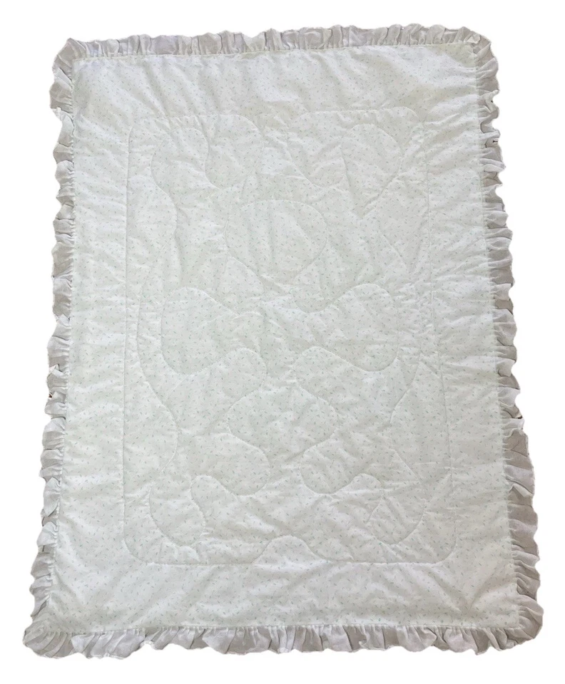 Manta Edredón Cuna Vintage Baby Dreams Blanco Pastel Verde Safari Selva LEER Foto 2 de 4