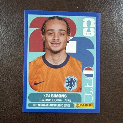 Panini FIFA World Cup 2026 Sticker NED 15 Xavi Simons Netherlands
