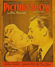 Vintage Jan 1943 Picture Show Film Movie Magazine Lana Turner Clark Gable Frazee