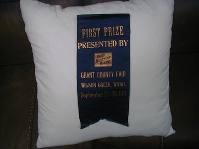 1ST PRIZE 1911 GREAT NORTHERN RAILWAY RIBBON GRANT COUNTY FAIR WILSON CREEK WASH