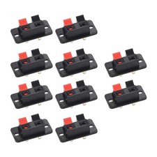 uxcell 2 Way Spring Speaker Terminal Clip Push Release WP2-204 10Pcs , Black