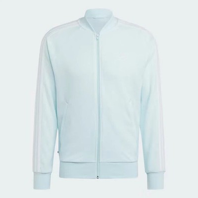 Adidas Men Adicolor SST Sports Track Jacket IB7728 Almost Blue Medium Terry NWT