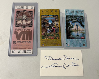 Vintage NFL Super Bowl Ticket Lot of 4 Johnny Unitas Autograph
