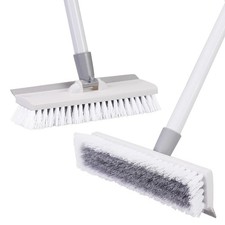Long Handle Floor Scrub Deck Brush Push Broom Stiff Bristle Brush With Squeegee