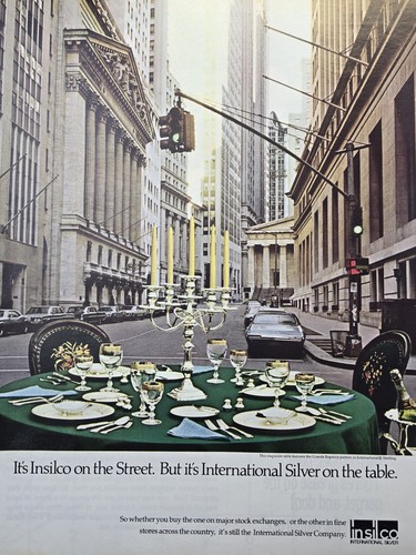 International Silver Silverware Elegant Table City Street Vintage Print Ad 1970 - Picture 1 of 4